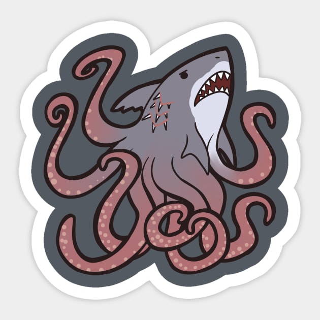 Sharktopus Sticker by owlapin